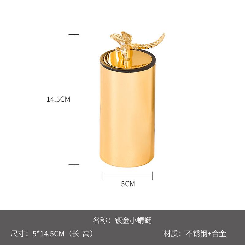 Европейский стиль Позолоченная Прессованная Шкатулка для Зубочисток Животные Аксессуары Нержавеющая Сталь Трубка для Зубочисток Домашний Диспенсер для Ватных Палочек