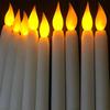 3/6/12 Pieces White Flameless Decorative Christmas Candles With Remote,Smokeless LED Taper Candles With Yellow/Warm White Light
