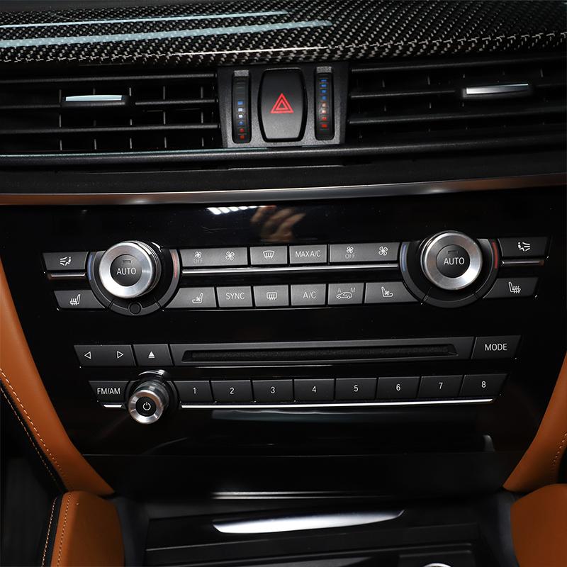 Для BMW X5 X6 E70 E71 2008-2013 алюминиевый сплав серебристый/красный автомобильный переключатель громкости кондиционера кольцо ручка крышка отделка автомобиля