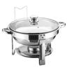 Stainless Steel Round Buffet Stove - Commercial Food Warmer & Chafing Dish Heater