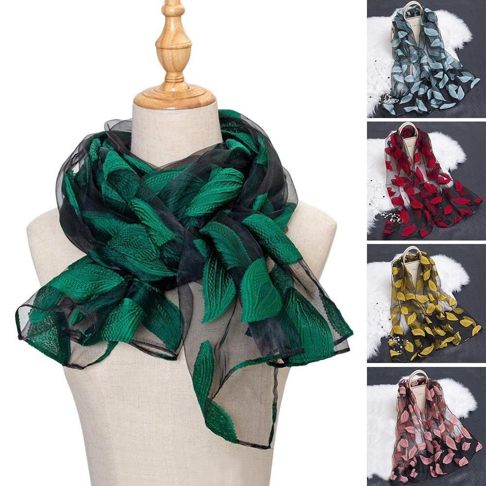 Soft Silk Scarf Organza Gauze Sheer Wrap Summer Shawls Women