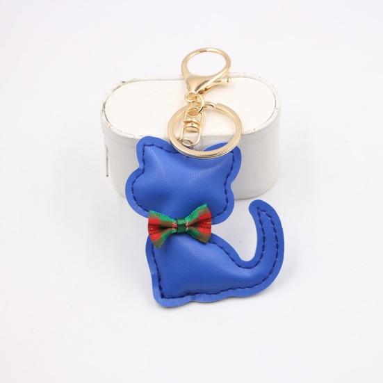 Брелок-кулон с мультяшным котом и бантом, декор из искусственной кожи, очаровательный брелок с котенком, изящная подвеска для сумки