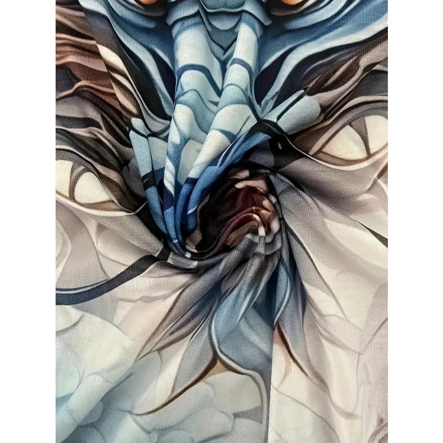 Men's Skeleton & Guitar Pattern Crew Neck T-shirt Dragon 3d Print Casual Comfy Tees Tshirts for Summer Men's Clothing