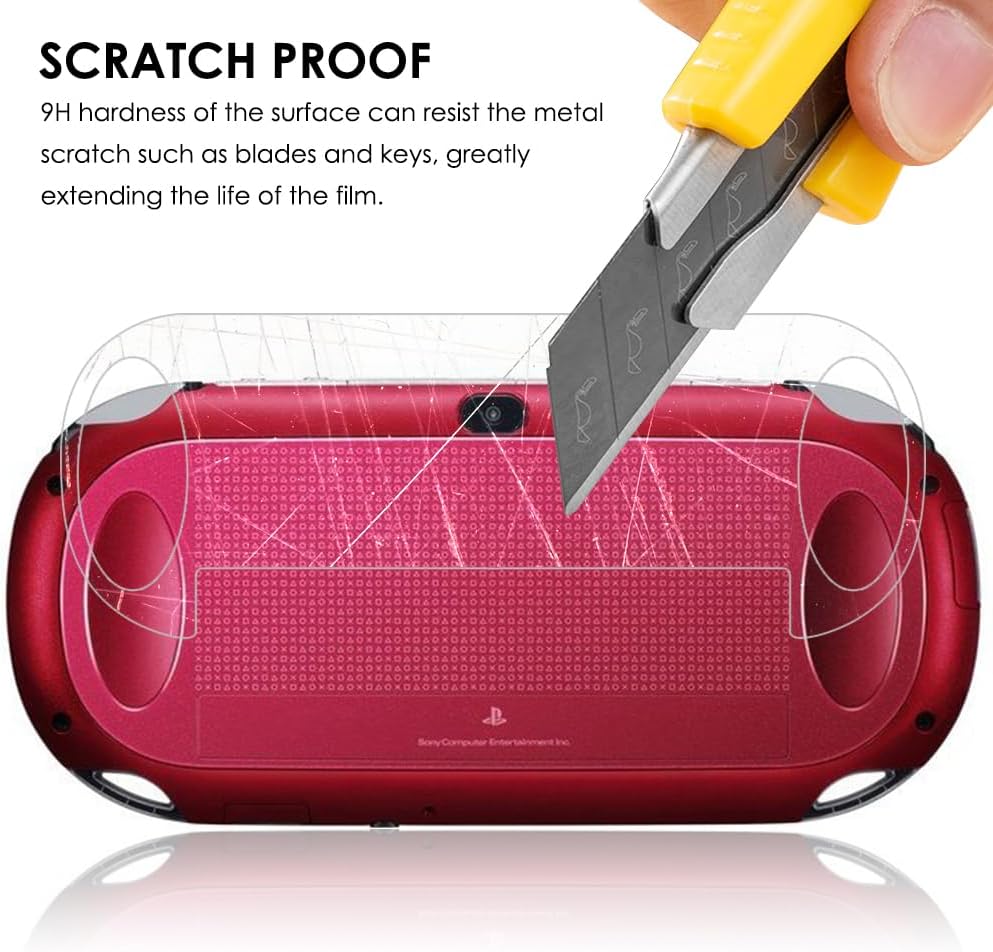 Tempered Glass Screen Protector for PS Vita 1000 2000, HD Clear Front Back Film, Anti-Scratch Bubble-Free Shatterproof Guard