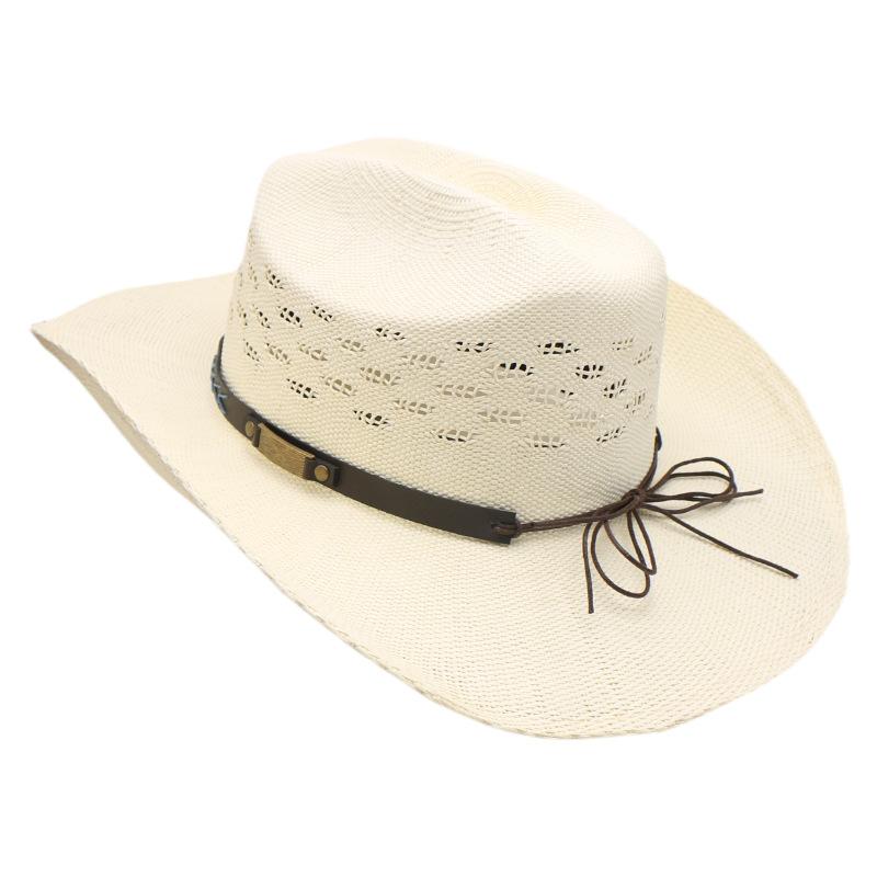 Eaby Жесткая версия Плетеная цилиндр Шляпа рыцаря Ковбойская шляпа Шляпа для джаза Соломенная шляпа с загнутыми полями