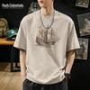 Мужская повседневная хлопковая футболка с коротким рукавом, стиль American Casual, 2026