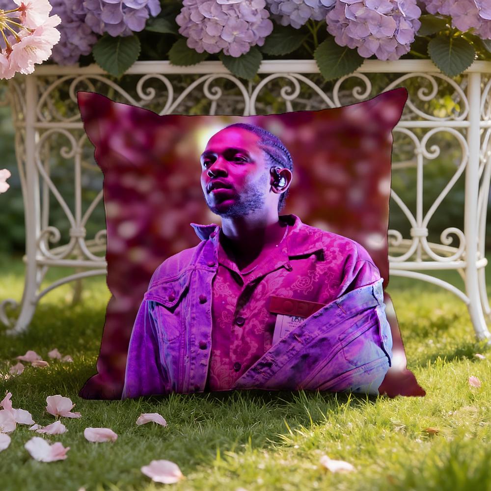 Чехол на подушку с изображением рэпера K-Kendrick Lamar, двойного назначения для дома и автомобиля: Двусторонняя конструкция для максимального комфорта