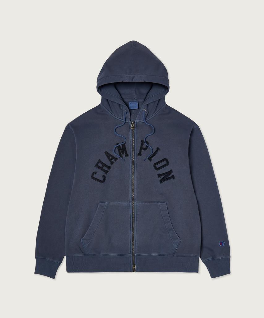 Champion Худи на молнии свободного кроя с логотипом-аркой, окрашенное в готовом виде, 3 цвета