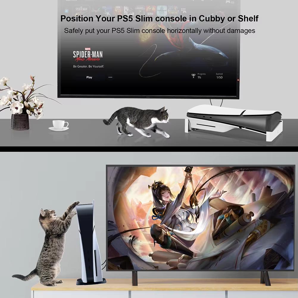 For PS5 Slim Console Horizontal Cooling Stand PS5 SLIM Holder Game Accessoriesfor Playstation 5 Slim Disc & Digital Editions