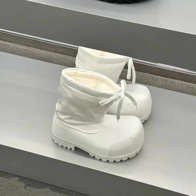 2025 New Women'S Snow Boots Platform Fur Keep Warm Woman Shoes High-Quality Plush Winter Casual Big Head Short Boots Botas Mujer
