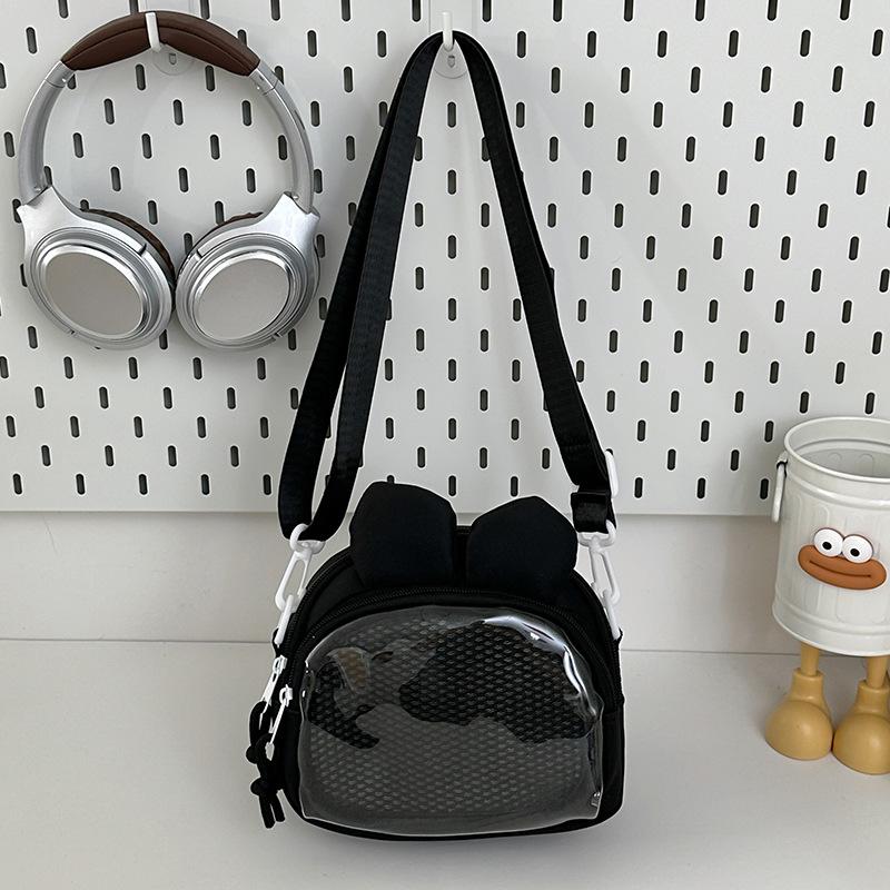 Прозрачная двухмерная сумка-мессенджер пастельных тонов для маленькой еды, модный тренд, с нашивкой