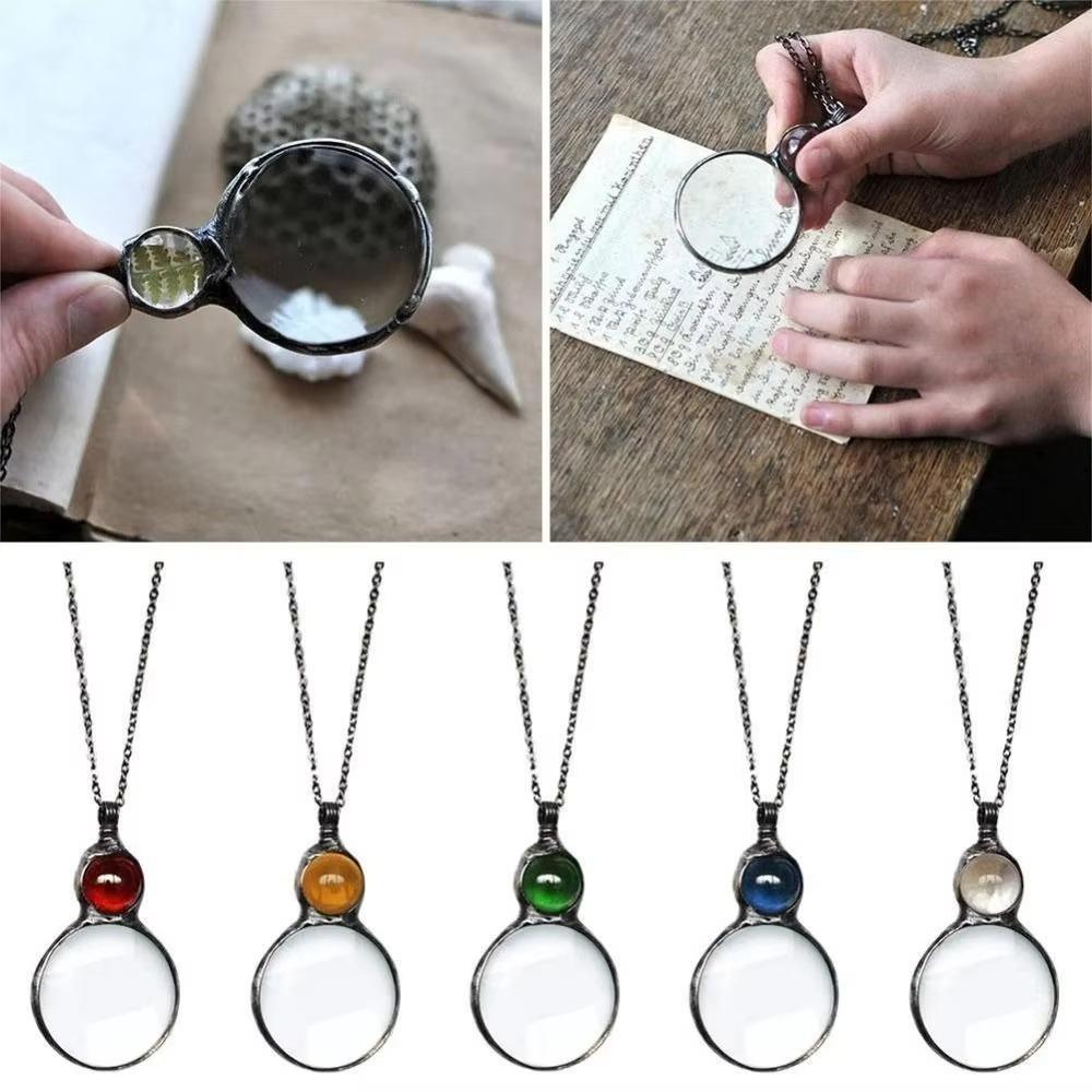 Reading Amplifier Reader Reading Magnifying Glass Pendant Fashion Sweater Chain Pendant Daily Wear