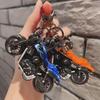 Hip-Hop Warrior Motorcycle Keychain: Trendy Cartoon Pendant and Small Gift
