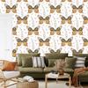 Rainbows and Butterflies Boho Wallpaper, Gold and Light Gray, 50x1000