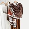 New letter oversized spring and autumn cotton and linen feel scarf literary women's winter shawl silk scarf women
