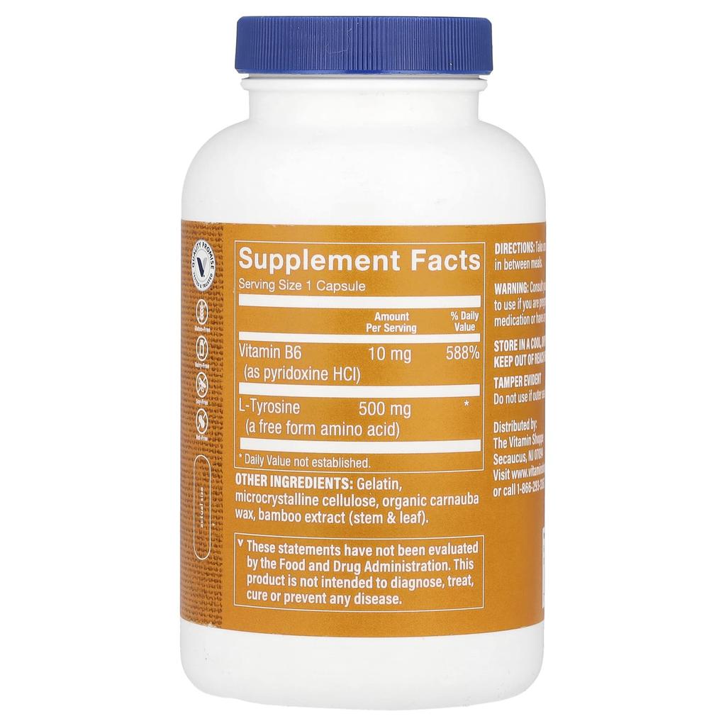 L-Tyrosine, 500Mg, 300 Capsules