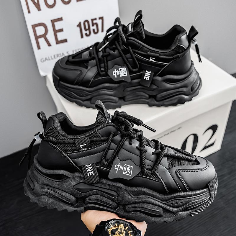 Толстая подошва, увеличивающая рост, мужские туфли для папы, весна 2025, новые дышащие и универсальные молодежные спортивные туфли для отдыха