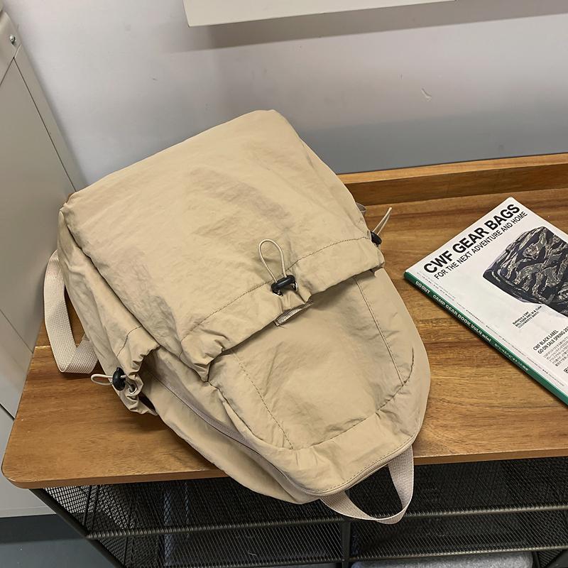 Однотонный плиссированный рюкзак для мужчин, легкий дорожный рюкзак, женская школьная сумка