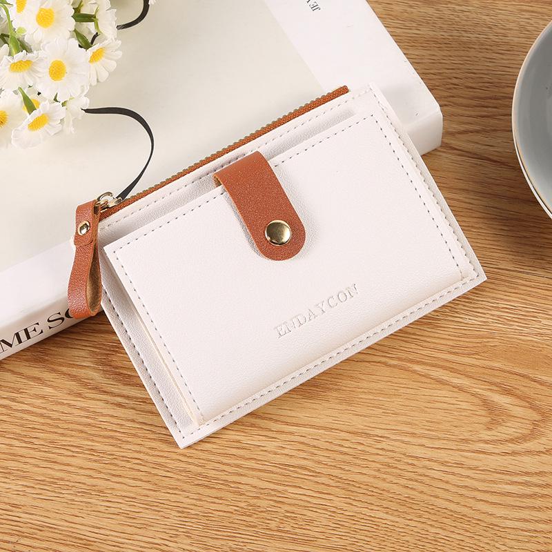 Ультратонкий женский кожаный кошелек с отделениями для карт и застежкой-молнией – Большая вместимость, однотонный дизайн