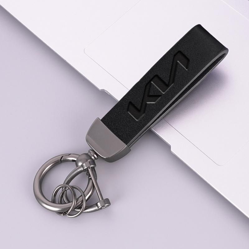 SLRB3 1Pcs New Metal Leather Car Keyring Keychain Anti-Loss Key Ring For KN Kia Rio Soul Forte Sportage Picanto Niro KN Accessories