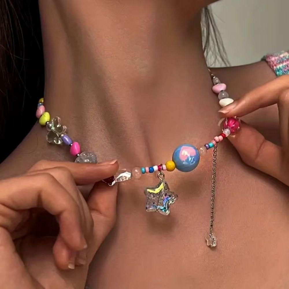 Бусины Цепочка на ключицу Дофаминерный ветер Цепочка на ключицу Мультяшные украшения Подвеска-ожерелье Женщины