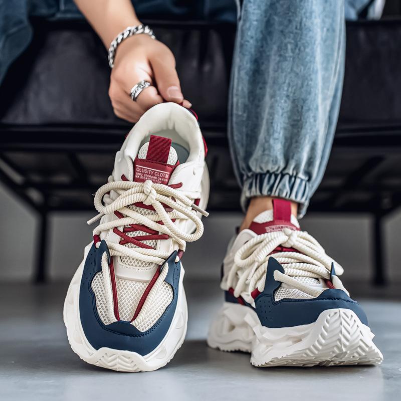 2025 Summer New Comfortable Breathable Casual Shoes Thick-Soled Heightening Sneakers Trendy Versatile Sports Running Shoes Men