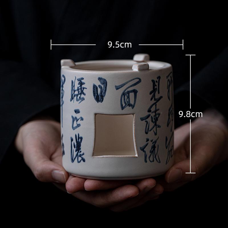 Набор для заваривания чая в духовке, свеча, спиртовка, грелка для чая, винтажный грубый керамический ротанговый чайник