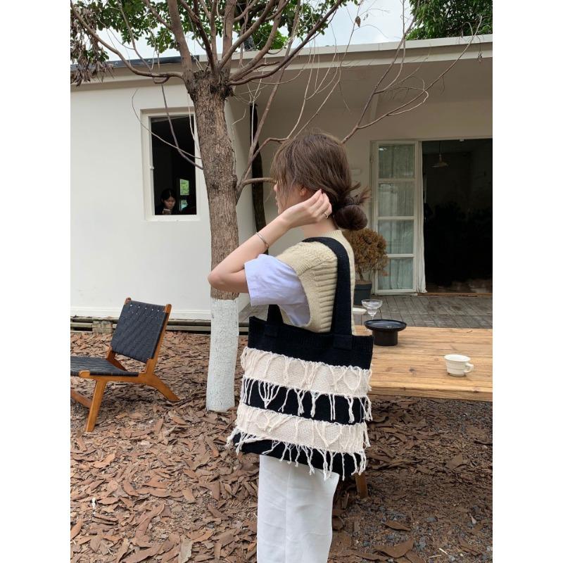 Винтажная вязаная сумка плетеная сумка с бахромой модная женская сумка через плечо Superior Sense сумка сумка для покупок