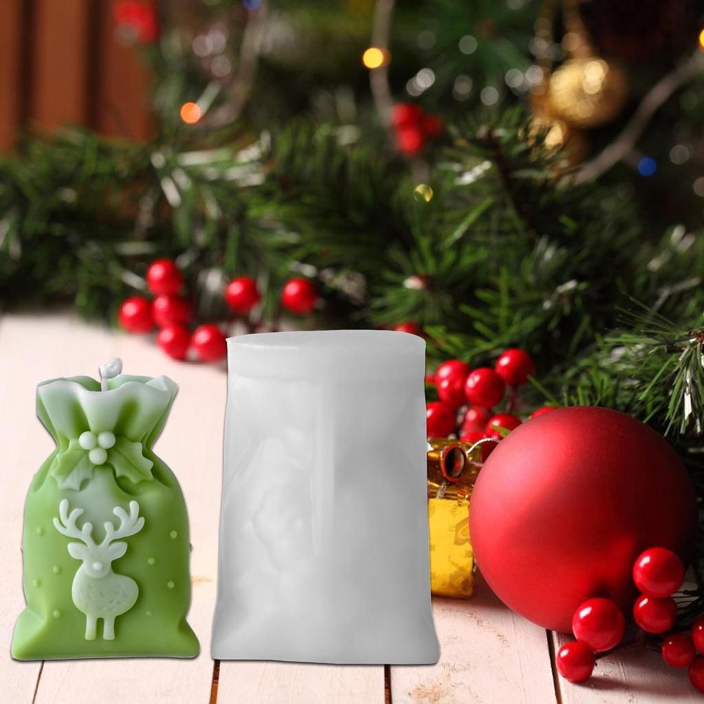 Форма силиконовая для свечей в виде подарочного пакета на Рождество для изготовления эпоксидной смолы, свечей, мыла, шоколада, рождественское украшение для дома
