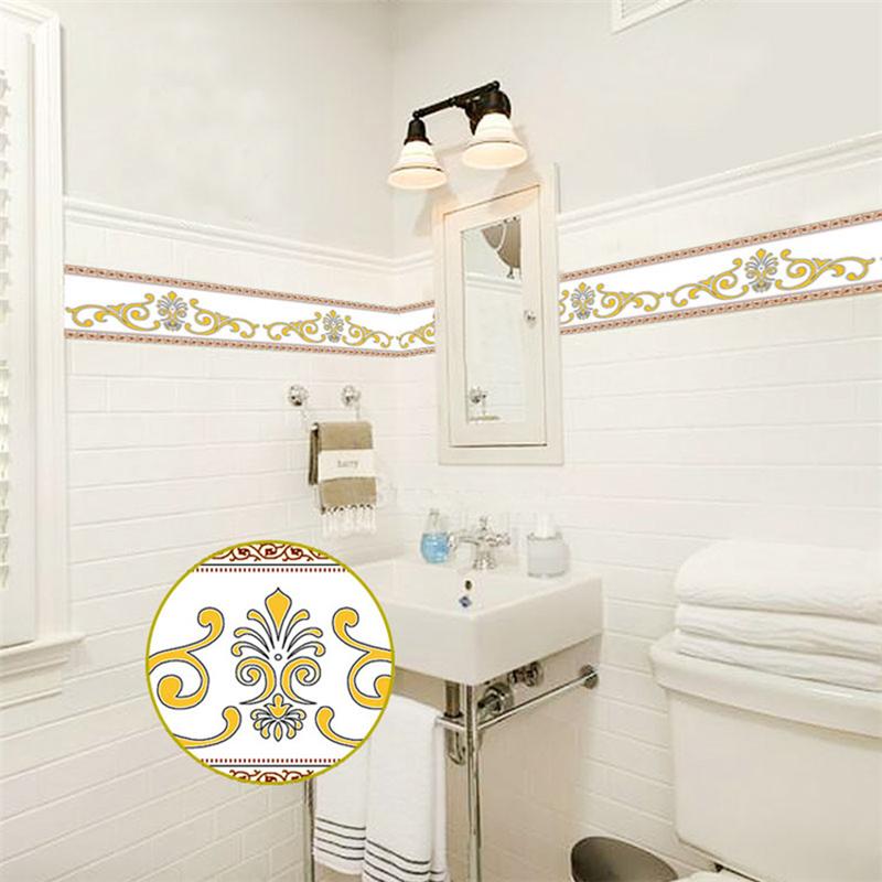 3D обои бордюры ПВХ самоклеящиеся водонепроницаемые наклейки на стену гостиная ванная комната линия талии 3D домашний декор бордюр