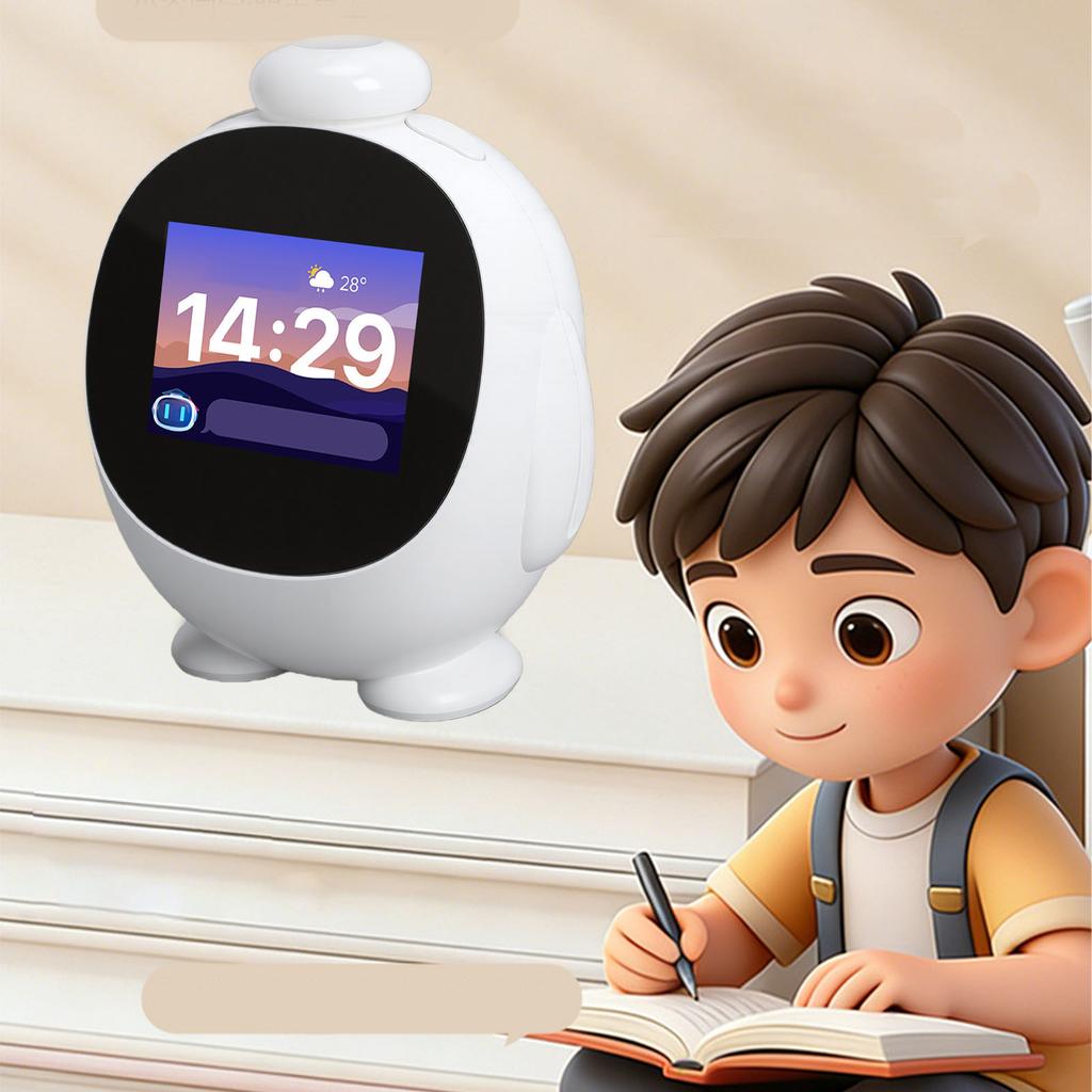 Умный робот ИИ для детей, переводчик языка, прогноз погоды, обучающий умный будильник, настольный робот с 2,8-дюймовым экраном для обучения