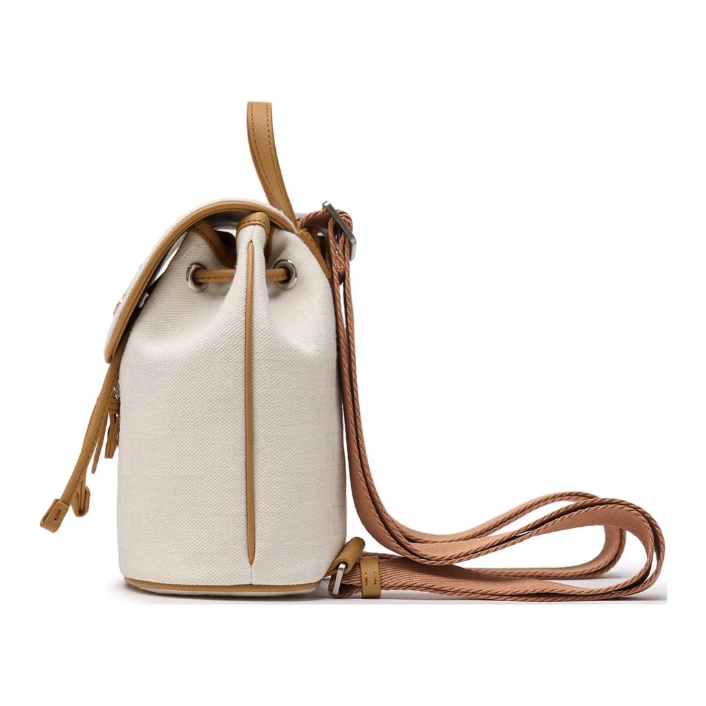 New MLB MONOGRAM Series New York Yankees Team Cotton Backpack Mini Unisex Dark Cream 3ABKS014N-50CRD