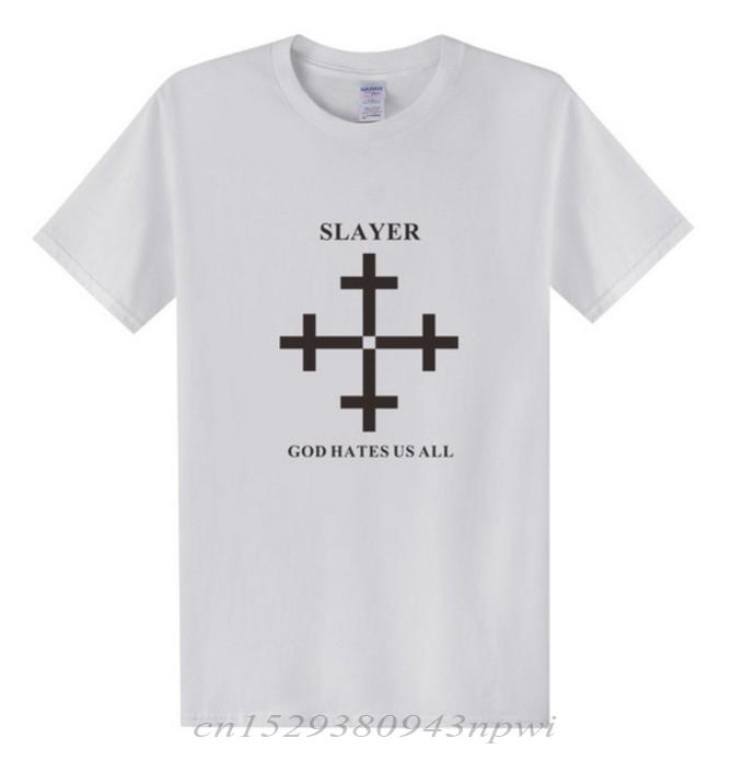 2020 Summer Fashion Slayer T Shirt Unisex God Hates Us All Unisex T Shirt Metal Rock Band Short Sleeve Cotton Tshirt Unisex Tops