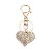 Sparkling Heart Keychain With Full Rhinestone Elegant Design Alloy Keyring Pendant For Gifts And Daily Use
