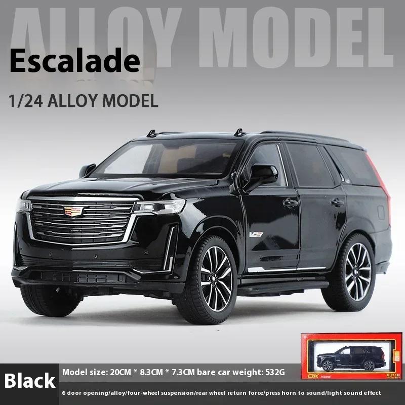 Simulation 1:24 Cadillac Escalade SUV Alloy Car Diecast Metal Model Sound & Light Toy Computer Desktop Ornaments Children Gift