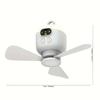 Portable USB Rechargeable Ceiling Fan with LED Light, 8000mAh Battery, Remote Control, White, Lightweight Plastic, Portable Fan