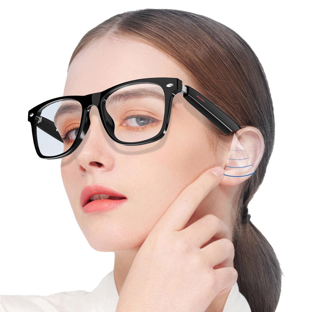 Smart Glasses AI Voice Assistant Camera Glasses Remote Shooting BT Audio Glasses Open Ear Sound Mic & Speakers for Men & Woman