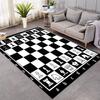 Fashion Chess Board Carpet Games Non-slip Soft Rug Black and White Floor Mat Squares Doormat for Bedroom