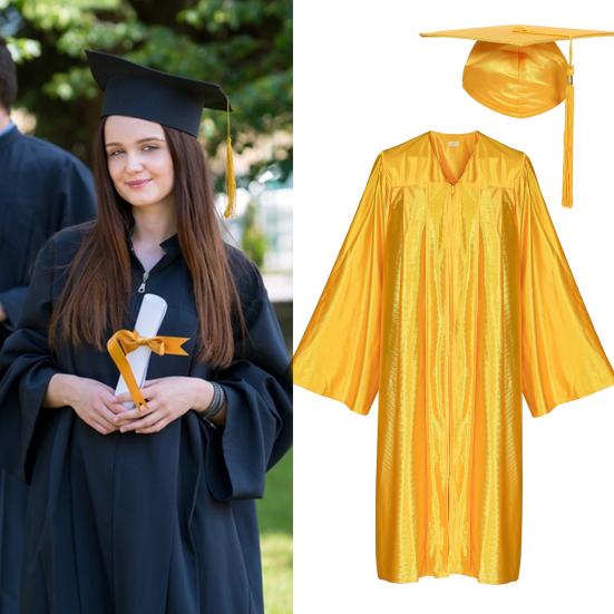 1 комплект унисекс выпускной халат шляпа комплект спереди молния свободный V-образный вырез