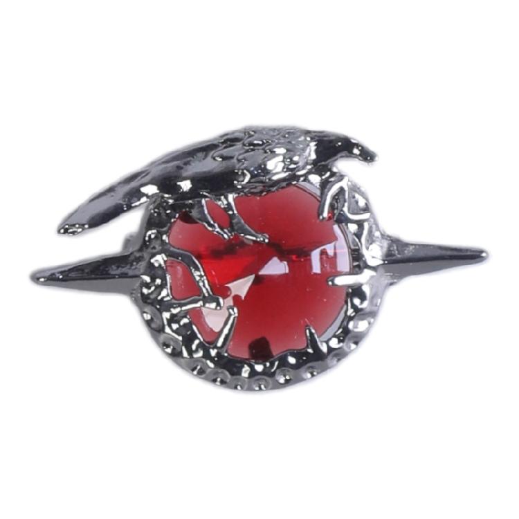 1 Set Crow Brooch with Matching Pendant Necklace Neck Jewelry Redness Zircon Designing for Anime Lovers and Trendsetters