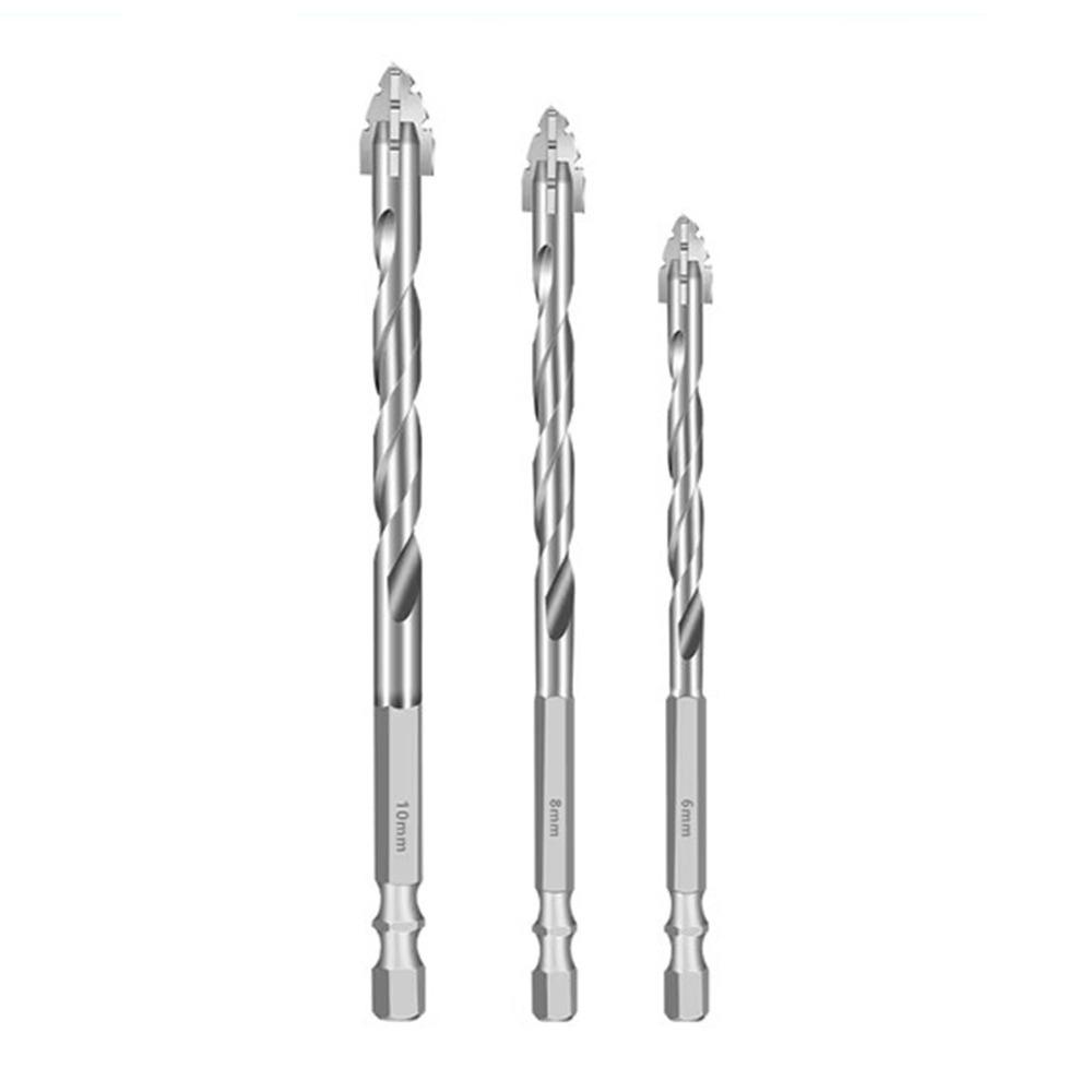 Четырехгранное сверло по плитке со скошенной головкой, набор сверл с шестигранным хвостовиком, инструмент для сверления