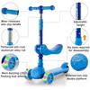 Детский кик-скутер 2-в-1 со светодиодными колесами, регулируемой высотой, широкой декой, трехколесный скутер, сиденье/стоя, детская игрушка для улицы