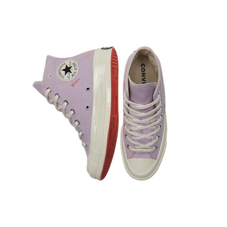 Кеды Chuck 70 Wmns Converse High 'Вышитый цветочный принт - Бледный аметист' Женские A01584C