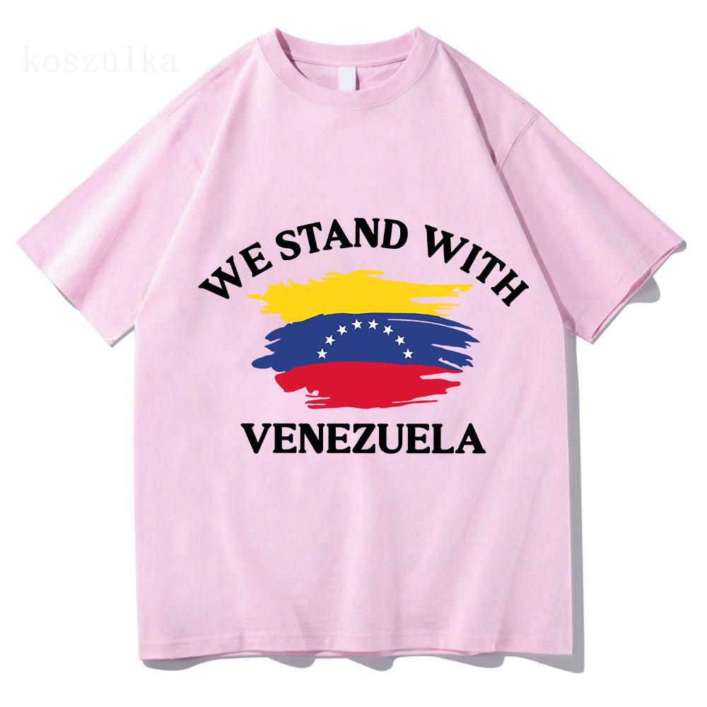 Футболка Freedom Venezuela с коротким рукавом Хлопок Свободный Мужские футболки Унисекс Уличная одежда Повседневный Круглый вырез Хип-хоп Мужская футболка Печатные футболки