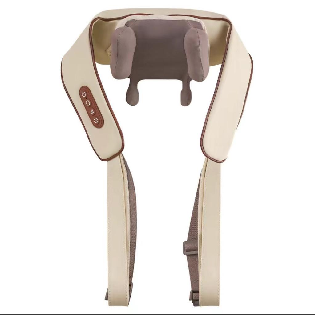 Neck Massager for Pain Relief, Shoulder and Trapezius Massager with Kneading and Heat Therapy, Wearable Shiatsu Massage Pillow for Home Use