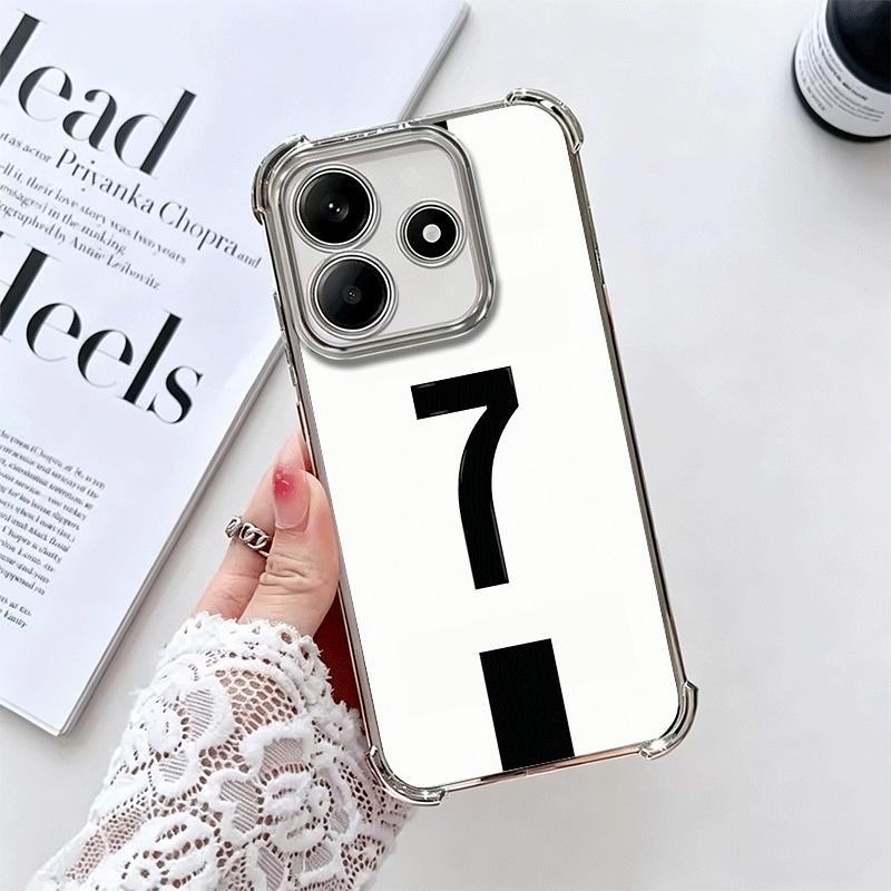 Чехол для телефона с покрытием Football Номер 7 10 19 для Xiaomi Redmi Note 14 15 Pro Plus 13 12 11 11S 11T 10 9S 9 5G Защита от падения Airbag Co