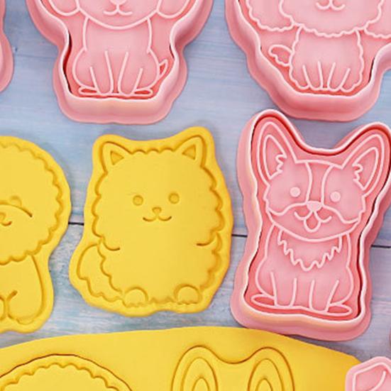 Практичная антидеформированная легко чистящаяся розовая форма для печенья с милыми животными, инструмент для украшения торта, штамп для печенья