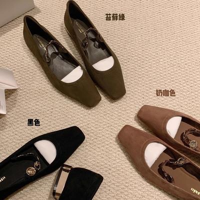 Версия из овчины тех же туфель Мэри Джейн с квадратным носком и плоской подошвой, туфли-мультитрежер для женщин для работы