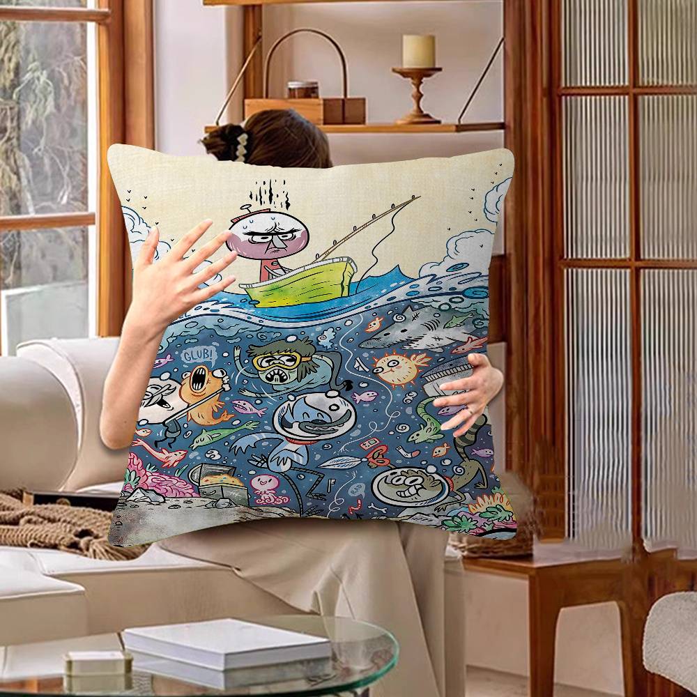 RRegular Cartoon Show Pillow Cover Design cushion Cover decor Holiday Decorati