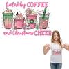 Coffee Christmas Iron On Transfer Pink Clothes Stickers Parches Ropa T-Shirt Heat Press Appliqued Diy Thermal Decals Patch